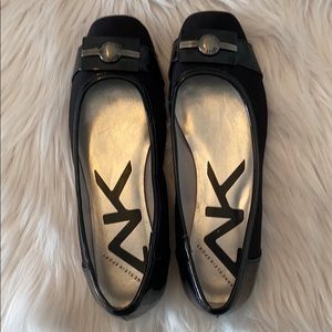 Anne Klein Sport Black Flats with AK Emblem